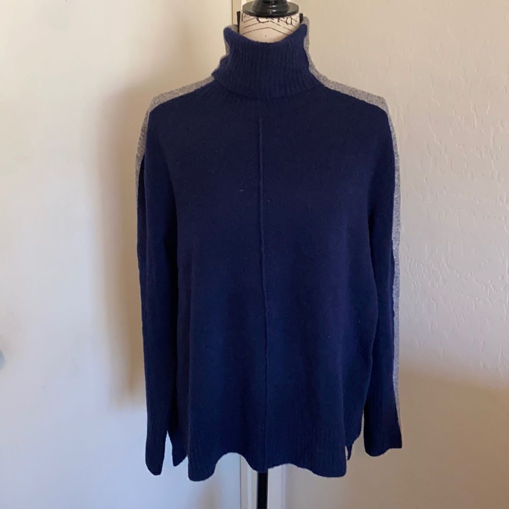 Athleta Blue & Gray Merino Wool Blend Sweater
